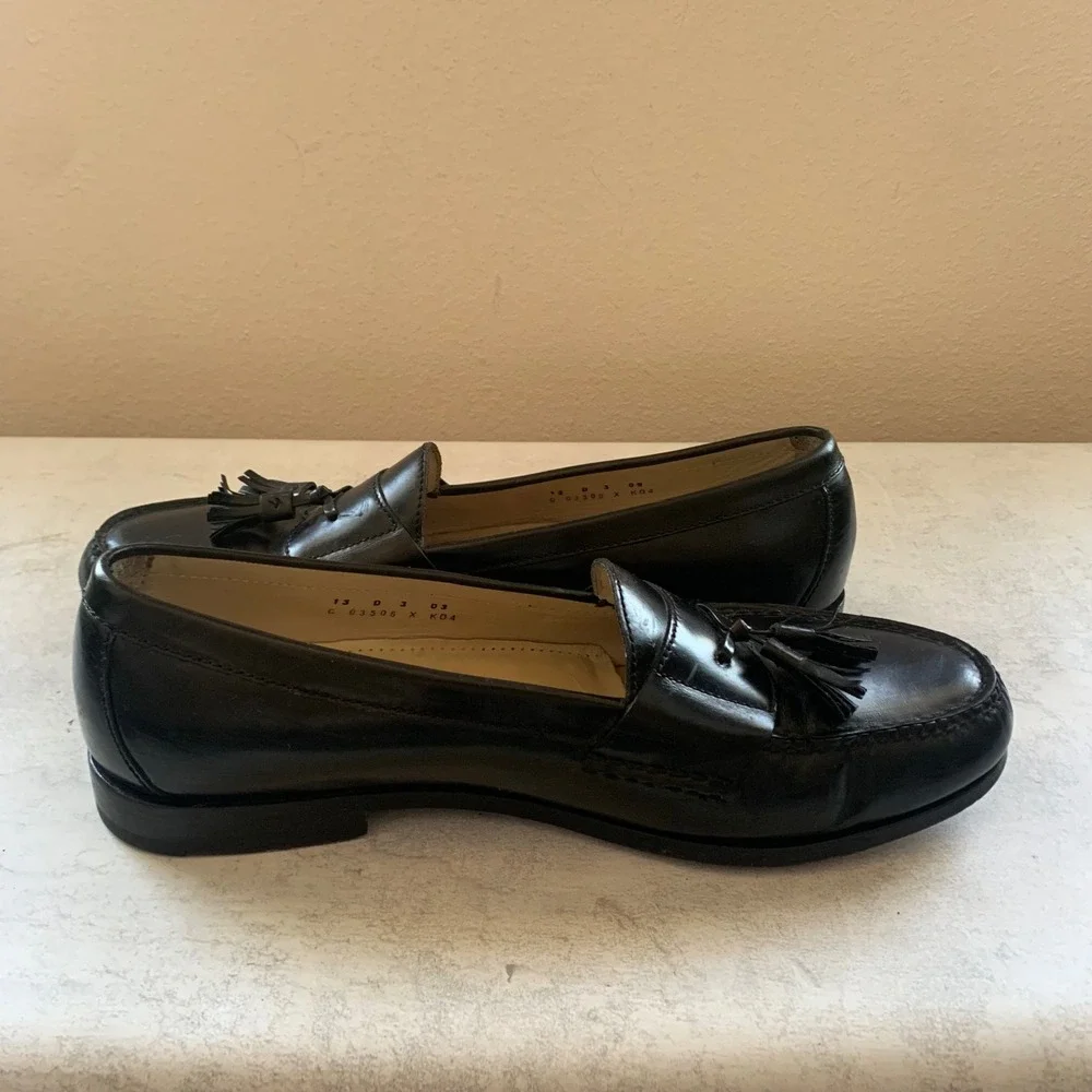 Cole Haan Pinch Maine Classic Tassel Loafers Black Leather Men's 13D C03506